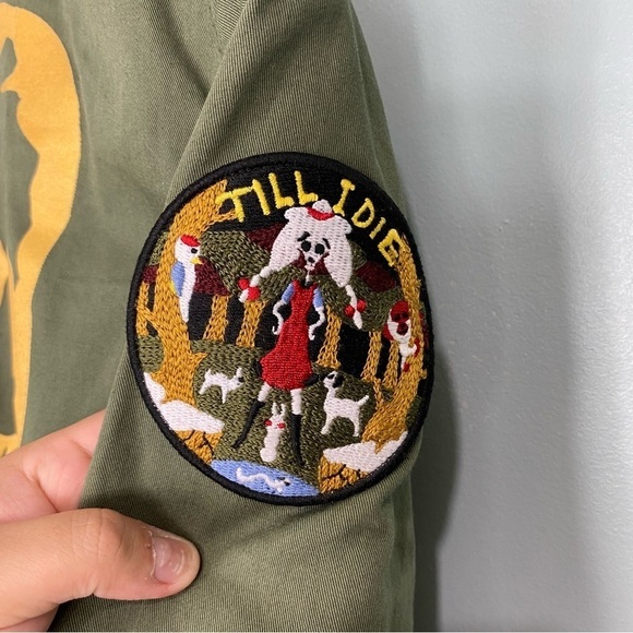 Zadig & Voltaire Kayak Mili Military‎ Shacket Hreen Skull Sz Small - Picture 7 of 8